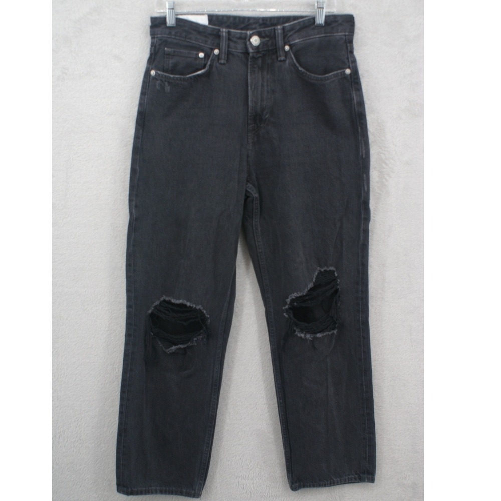HM Loose Fit Distressed Jeans Mens 30x32 Washed Black Straight Leg 09799457